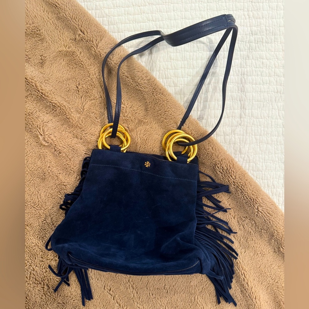 Tory Burch Velvet Blue Handbag